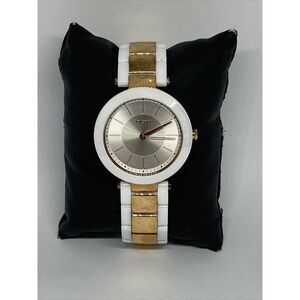 DKNY Stanhope NY-2290 Women's Two Tone Bracelet Analog Silver Dial Watch MP685